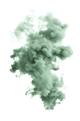 Green smoke explosion, isolated on white background