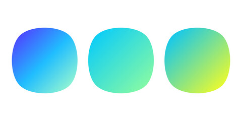 Squircle gradient vector icons set