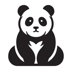 Minimal Panda illustration silhouette Vector SH