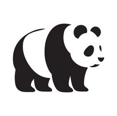 Minimal Panda illustration silhouette Vector SH