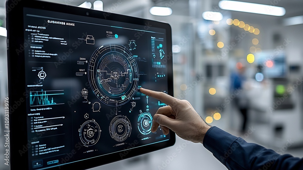 Aufkleber Assurance Concept with Businessman Interacting with Digital Verification System to Manage Document Control Checklist and Oversee Workflow Processes