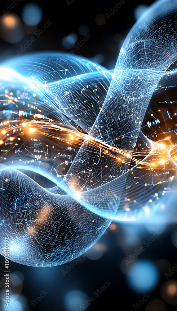 Poster dynamic energy flow visualization digital art creation abstract environment futuristic concept scien