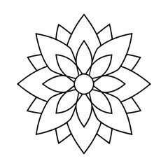 mandala in lineal style, isolated on white background