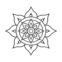 Oriental Mandala vector. Mandala Colouring book line art vector illustration. Vector abstract mandala pattern.