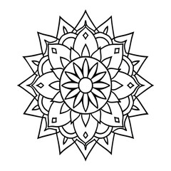 Ornamental element. Mandala. Ethnic motives. Coloring page. Vector illustration isolated on white background.