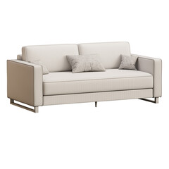 A white couch with pillows on it