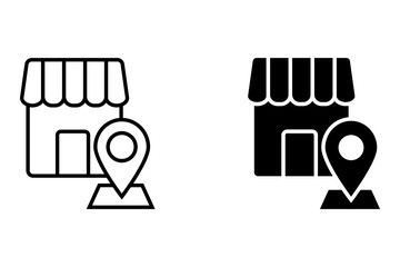 Store location icon set, Store building sign. for mobile concept and web design. vector illustration on white background