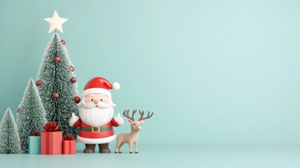 Santa Claus and Snowman Cartoon Spreading Christmas Cheer.Cute Christmas Cartoon: Santa and Snowman in Winter Wonderland.A Whimsical Christmas Cartoon Scene