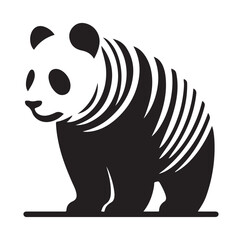 Minimal Panda illustration silhouette Vector SH