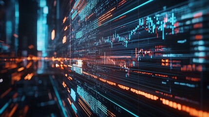 Glowing AI Powered Financial Dashboard with Real Time Data Analytics and Investment Recommendations