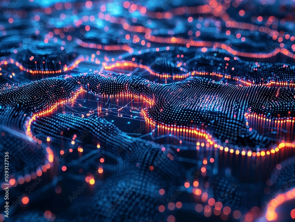 Poster glowing neural network calculating optimal tax strategies for businesses using to navigate complex f