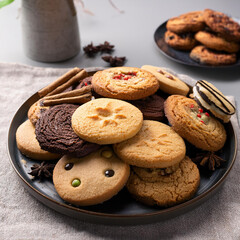 a plate of cookies on the table