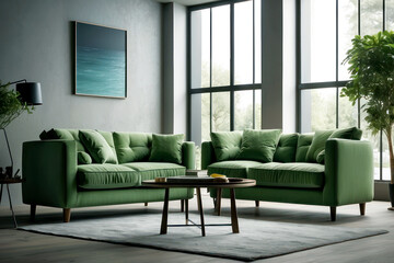 Two-seater sofa in living room