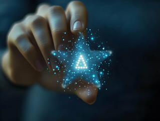 Abstract Illustration - Hand Holding Glowing Star