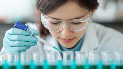 Scientist Conducts Lab Experiment on Chemical Reactions Research Facility Scientific Study Controlled Environment Close-Up Perspective