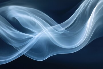 Naklejka premium Smooth blue smoke waves on dark background