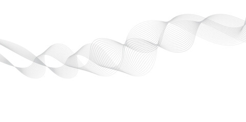 Abstract wave blend lines on transparent background. Design for banner, wallpaper, background and many more. Undulate Grey Wave Swirl, frequency sound wave, twisted curve lines with blend effect.	
