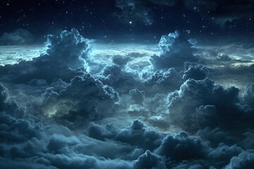 Fototapeta premium Celestial Cloudscape Under A Starlit Night Sky