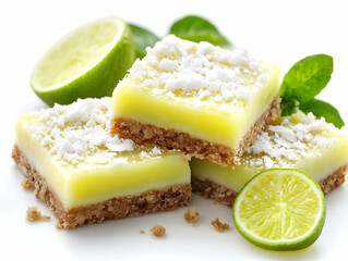 Photo Lime Bars Dessert Sweet Treats Citrus Crumb Crust