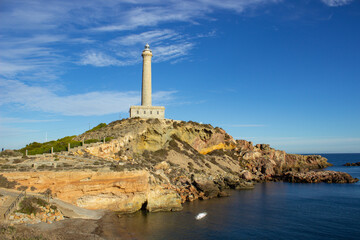 View of Cabo de Palos lighthouse near Mar Menor Spain