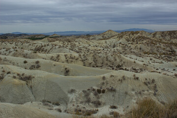 View of the Abanilla desert or Mahoya Desert in Murcia, Spain