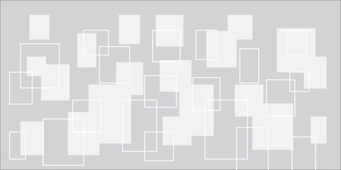Abstract elegant background white and gray squares texture. Abstract white and grey geometric overlapping square pattern abstract futuristic background technology digital concept.	