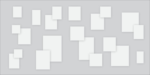 Abstract elegant background white and gray squares texture. Abstract white and grey geometric overlapping square pattern abstract futuristic background technology digital concept.	
