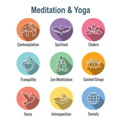 Fototapeta premium Zen Meditation Mandala Design Symbol Concept with Swirly Yoga Embellishments&nbsp;