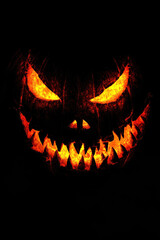 Fototapeta premium Horror-themed pumpkin with sharp teeth