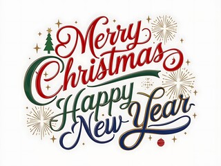 Fototapeta premium merry christmas lettering