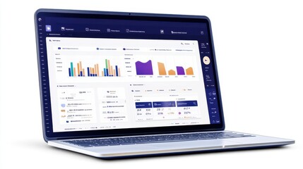Laptop Displaying Social Media Analytics Dashboard