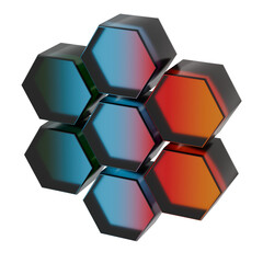 3D Gradient Hive symbol icons