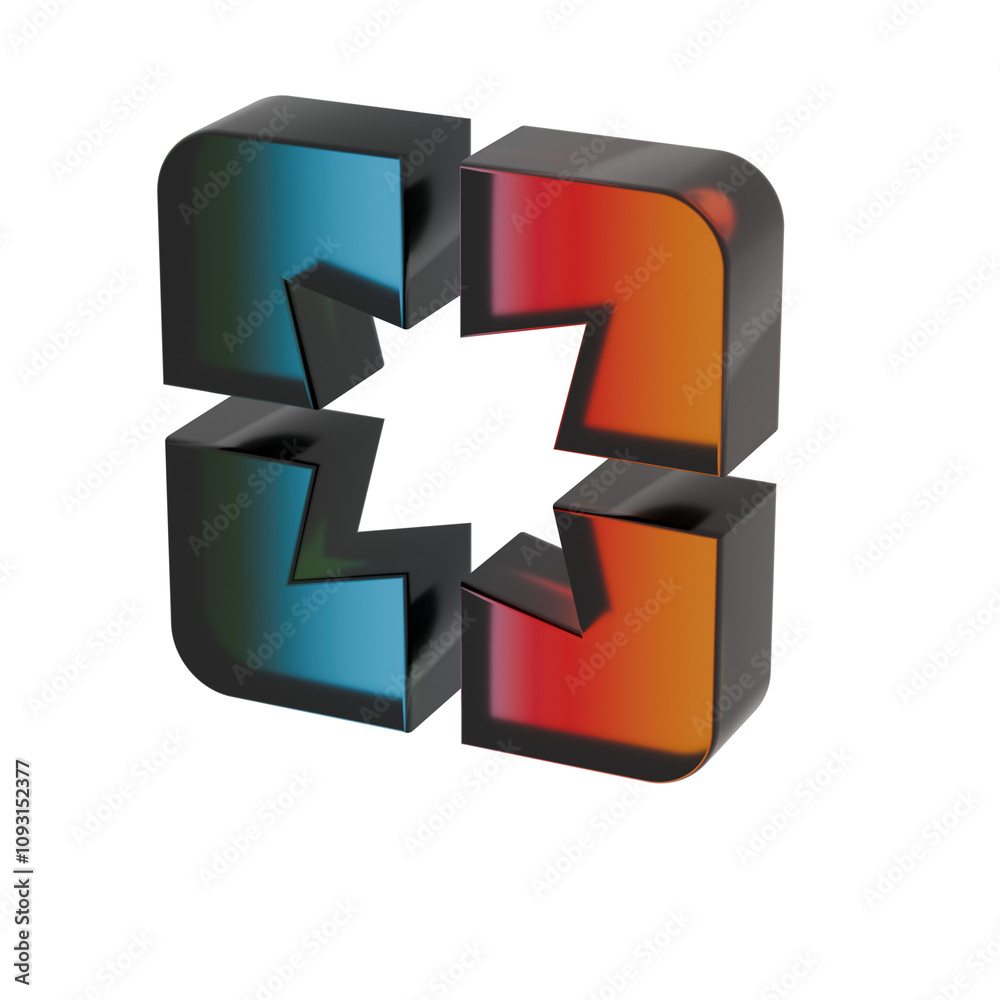 Poster 3d gradient pages symbol icons