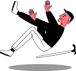 Senior Falling Down after Slipping