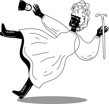 recommend clip art: Old Woman Landing on Floor after Slipping