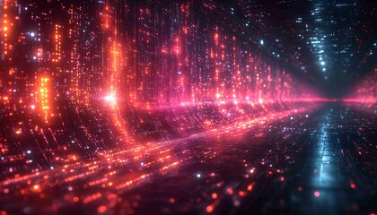 Fototapeta premium Quantum Fusion: The Heart of Future Technology, visually stunning quantum computer core with glowing superconducting circuits,