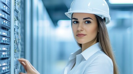 Engineer maintaining servers in secure environment