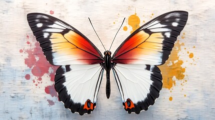 Vibrant Butterfly of Color on Textured Canvas