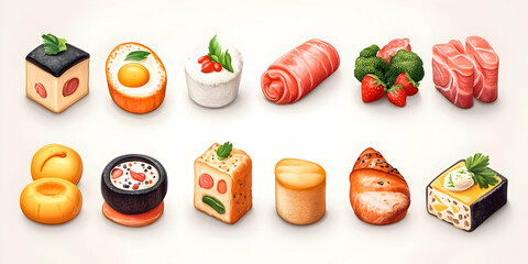 Illustration of Delicious Assorted Appetizers and Canap?s