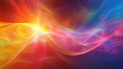 Obraz premium Radiant energy waves in abstract art exhibition urban gallery visual art creative space contemporary viewpoint vibrant color concept