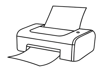 Continuous Line Art of Printer – Minimalist Office Equipment Illustration