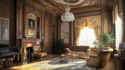 Transforming your living space elegant victorian-style interior design with ornate decorations home blog post luxurious environment interior design concept