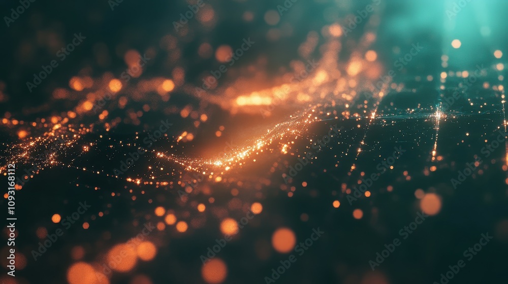 Poster exploring abstract digital data flow in virtual environments insights on technology and data managem