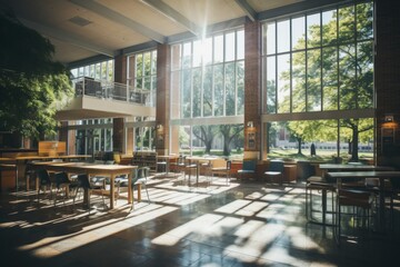 Fototapeta premium Interior of a dynamic atmosphere of a university
