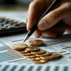 Photo - Finance Business Growth Investment Analysis Chart Planning Coins