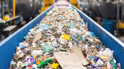 Recycling action and garbage management waste processing facility industrial environment overview sustainable practices