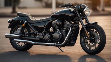 Obraz premium Stylish black custom motorcycle.