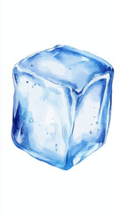 Obraz premium Vibrant Ice Cube Watercolor Digital Art for Cool Freshness Themes in Design