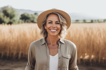 Obraz premium Portrait of a middle aged female Caucasian farmer