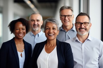Fototapeta premium Group portrait of a middle aged business people team in office